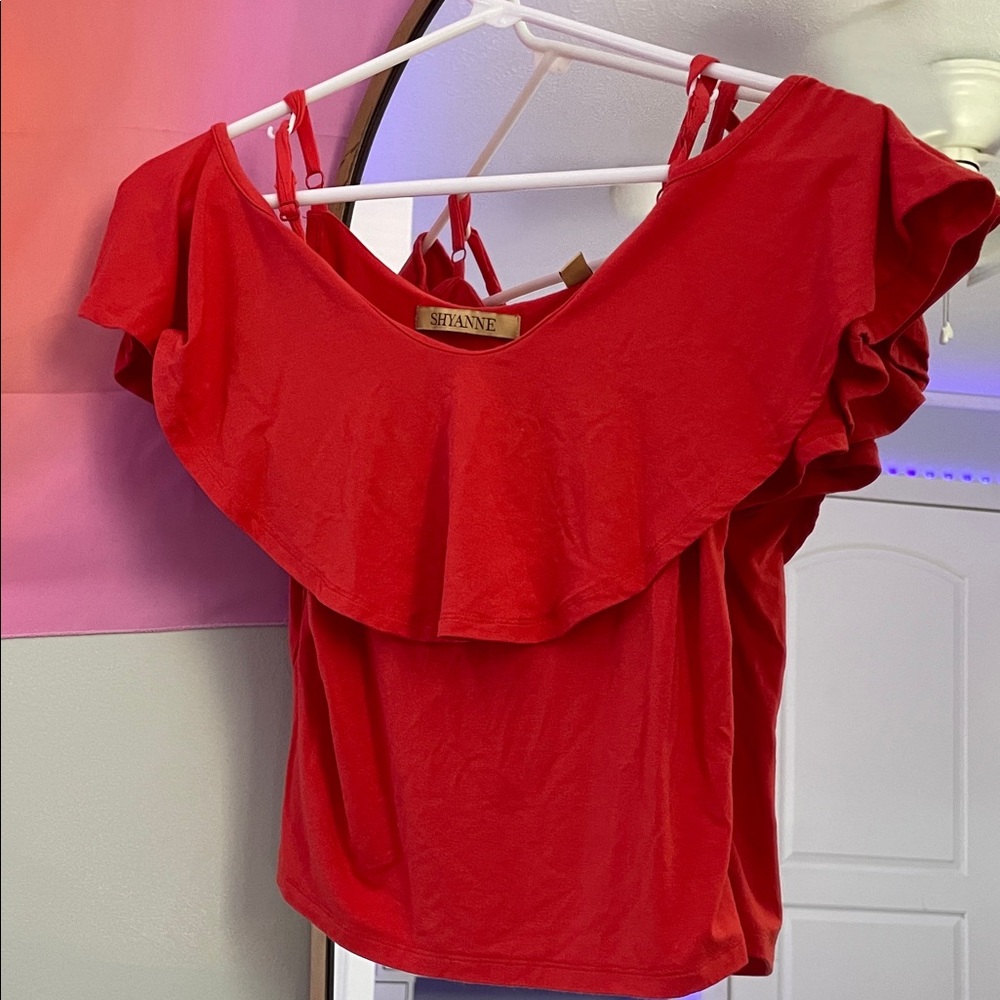 Shyanne Vibrant Red Off-Shoulder Blouse